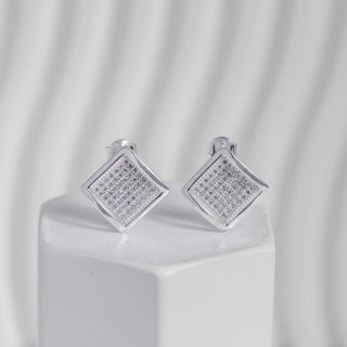 Brinco Geometria Zircônia Prata