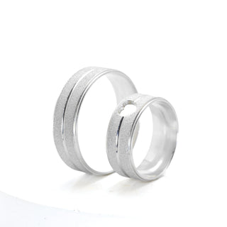 Aliança Prata Fosca Coração