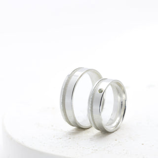 Aliança Prata Fosca Zircônia