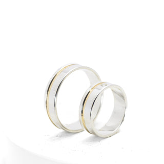 Aliança Prata Friso Ouro