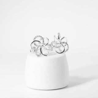 Brinco Prata Flor Zircônia
