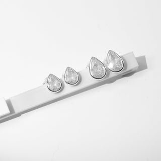 Brinco Prata Gota Zircônia