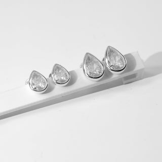 Brinco Prata Gota Zircônia