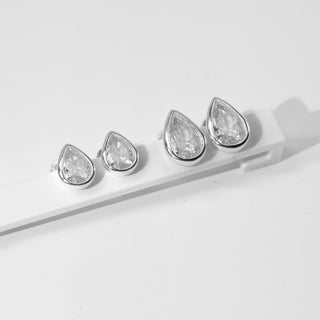 Brinco Prata Gota Zircônia
