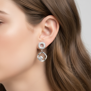 Brinco Prata Zirconia