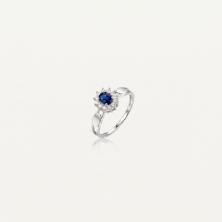 Anel Romance Prata — Azul