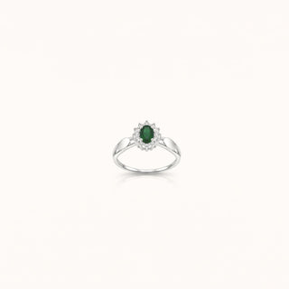 Anel Regal Prata — Verde