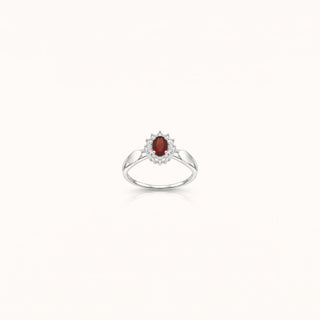 Anel Regal Prata — Vermelho