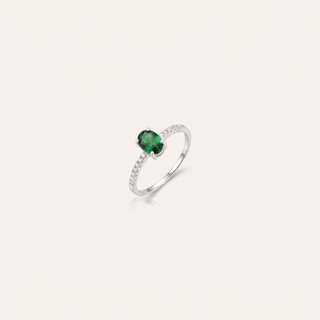 Anel Trésor Prata — Verde