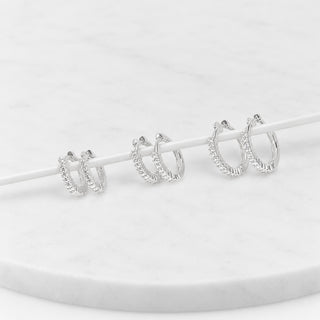 Trio de Argolas Finesse Prata
