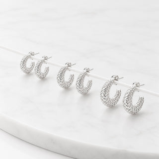 Trio de Argolas Brilliance Prata