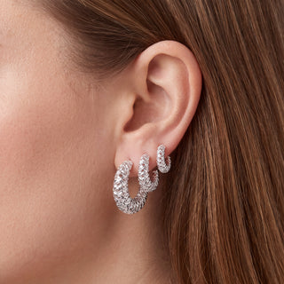 Trio de Argolas Brilliance Prata