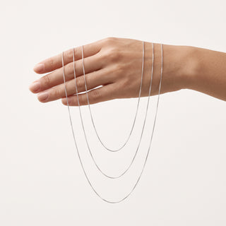 Corrente Veneziana Linear Prata — comprimentos disponíveis