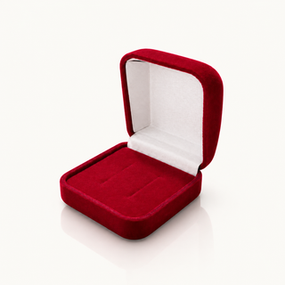 Estojo de veludo vermelho para alianças