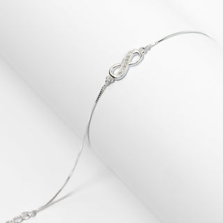 Pulseira Prata Infinito Zircônia