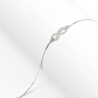 Pulseira Prata Infinito Zircônia