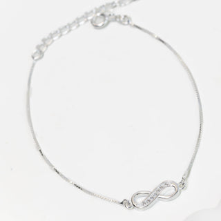 Pulseira Prata Infinito Zircônia