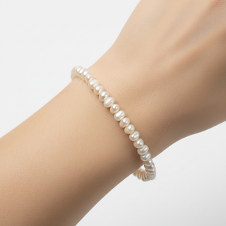 Pulseira Prata Pérola Barroca